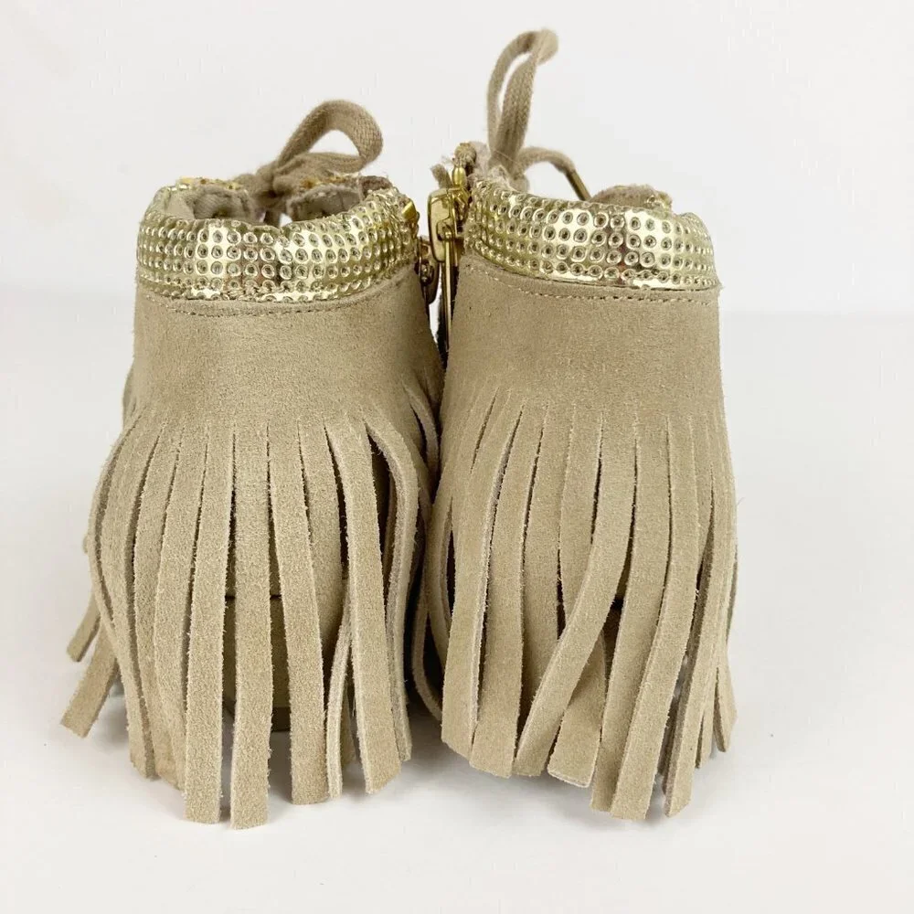 Joyfolie Toddler Felicity Fringe Sneaker Booties Sz 8